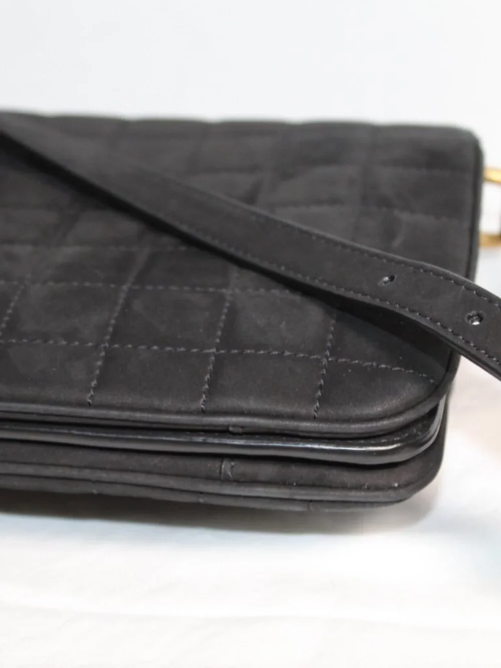 NEW Saint Laurent YSL Black Le Maillon Satchel Shoulder Bag Suede Leather